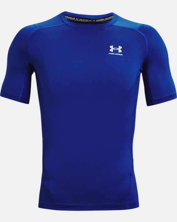 Men's HeatGear® Short Sleeve, Blue, pdpMainDesktop image number 4